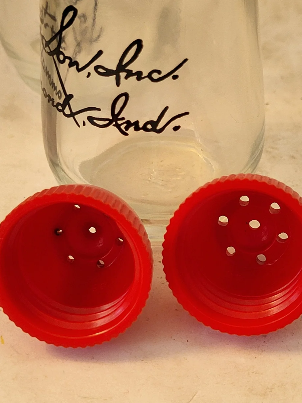1950s Hazel Atlas Phil Smidt & Son Hammond, Indiana Salt and Pepper Shakers